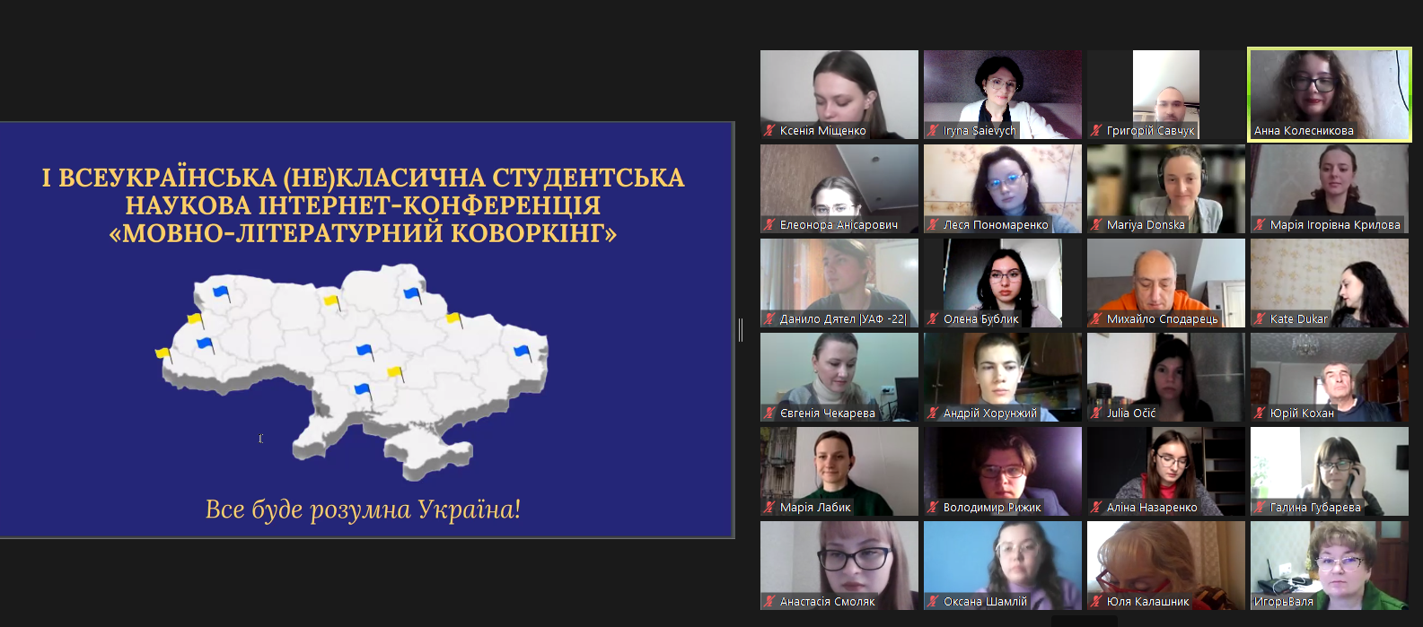 І Всеукраїнська (НЕ)класична студентська наукова інтернет-конференція «Мовно-літературний коворкінг»